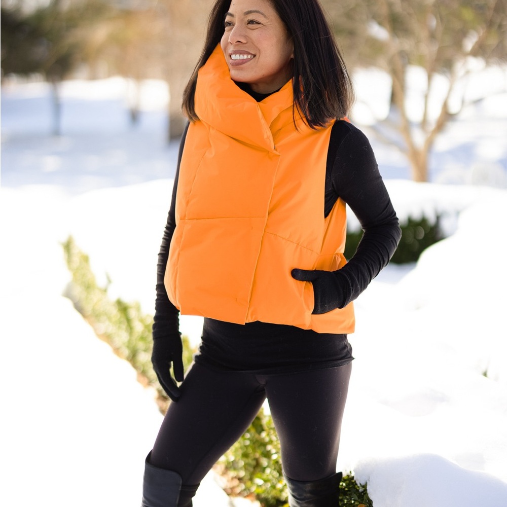 Vibrant Orange Women's Puffer Vest